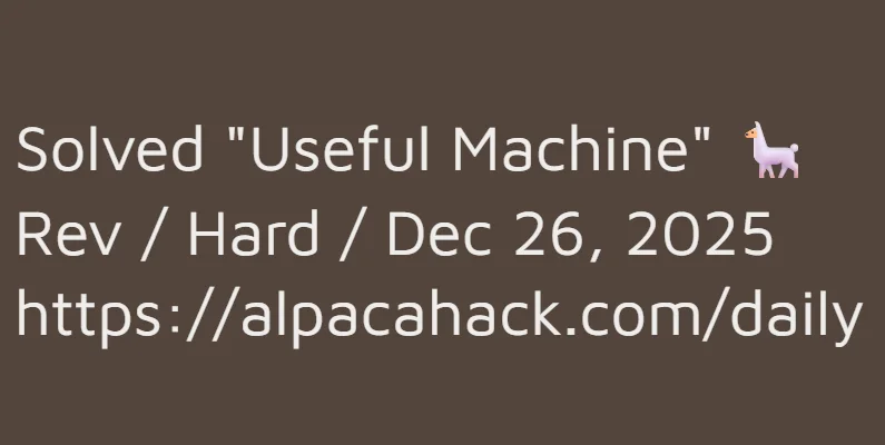 Daily AlpacaHack Day26 WriteUp